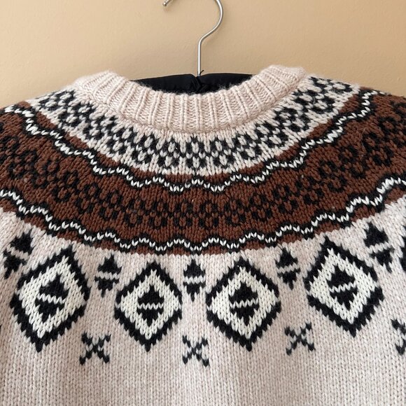 Marine Layer Ava Fair Isle Cardigan – Oatmeal – Size S - Picture 8 of 10